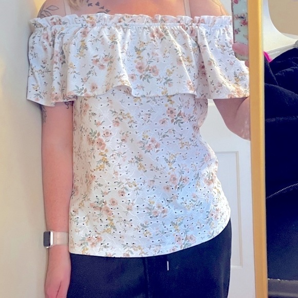 Wallflower Top On or Off Shoulder Eyelet Size L - Picture 7 of 7